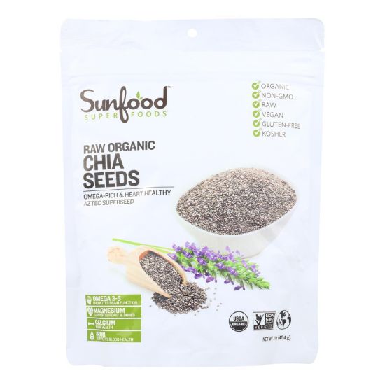 Sunfood Superfoods Raw Organic Chia Seeds - 1 Each - 1 LB