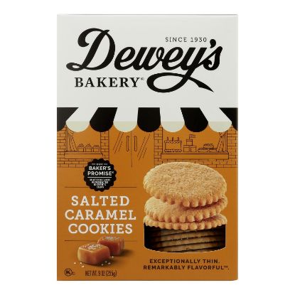 Deweys Bakery - Cookies Thins Salted Caramel - Case of 6 - 9 OZ