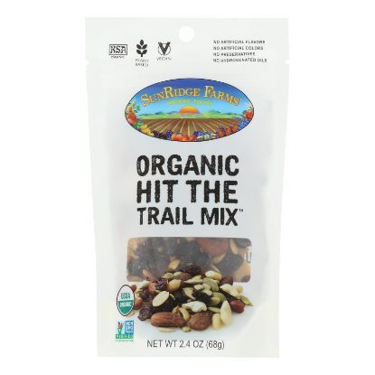 Sunridge Farms Organic Hit The Trail Mix - Case of 8 - 2.4 OZ