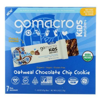 GoMacro - Kids Macrobar Oatmeal Chocolate Chip - Case of 7 - 6.3 OZ