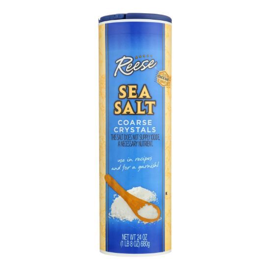 Reese Seasonings, Sea Salt, Coarse Crystals  - Case of 12 - 24 OZ