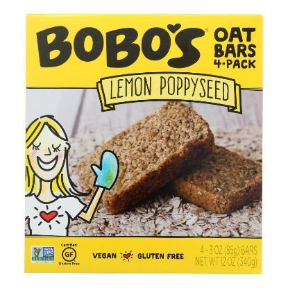 Bobo's Oat Bars - Oat Bar - Lemon Poppyseed - Case of 6 - 4 pk