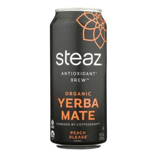 Steaz - Yerba Mate Peach Plz - Case of 12-16 FZ