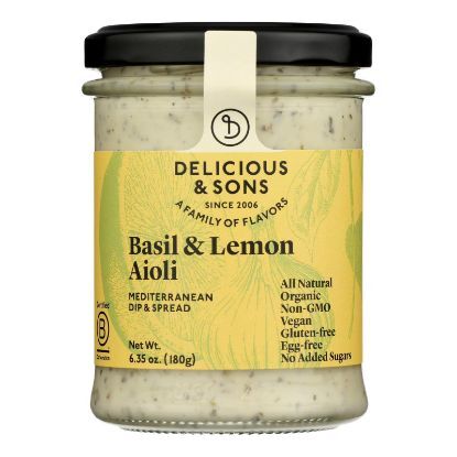 Delicious & Sons - Aioli Grlc Basil Lemon - Case of 6-6.35 OZ