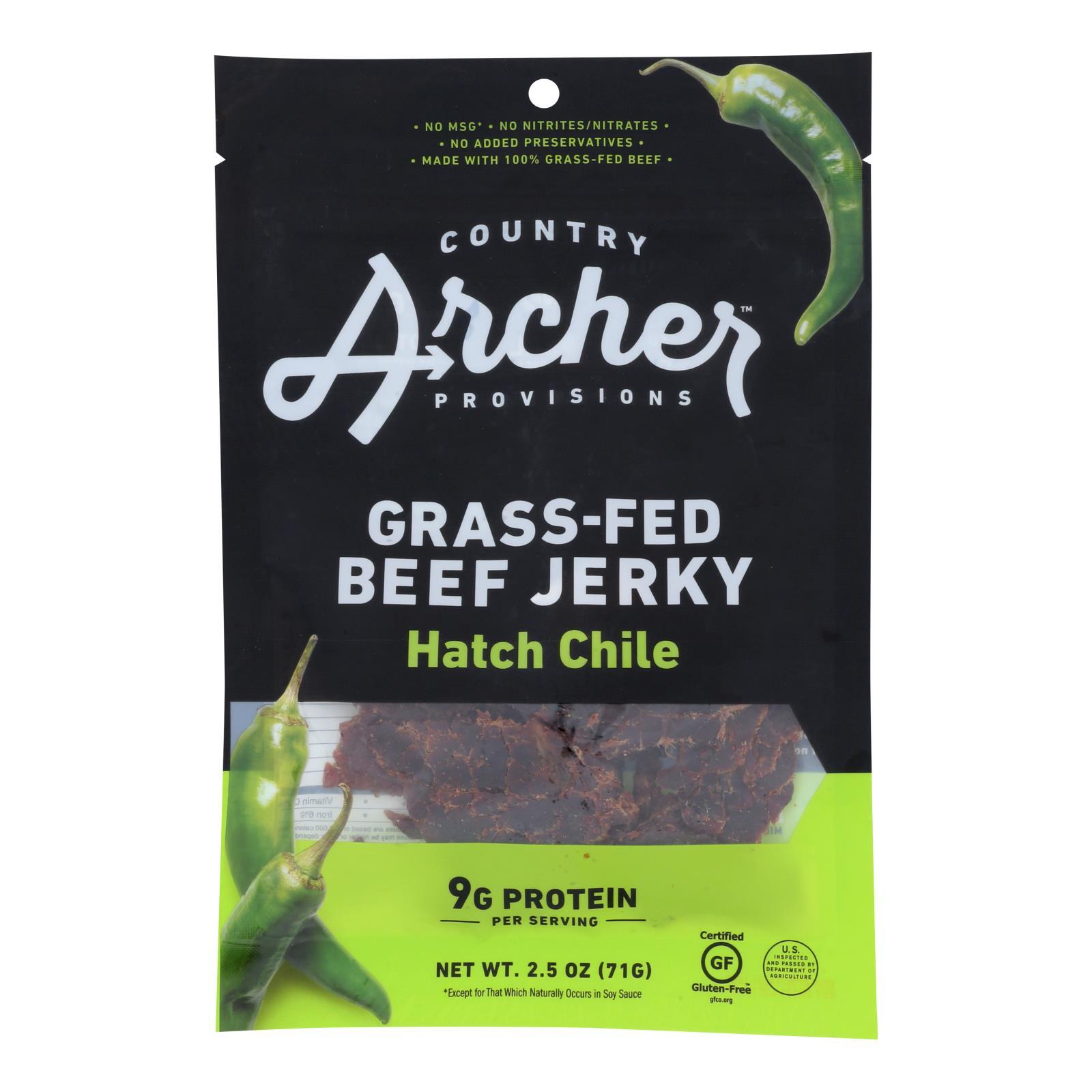 Country Archer Jerky Beef Hatch Chile Case of 122.5 OZ Country Archer