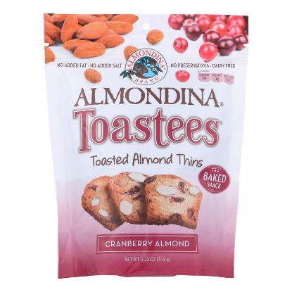 Almondina - Toastees - Toasted Almond Thins - Cranberry Almond - Case of 12 - 5.25 oz.