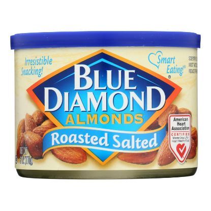 Blue Diamond Roasted Salted Almonds  - Case of 12 - 6 OZ