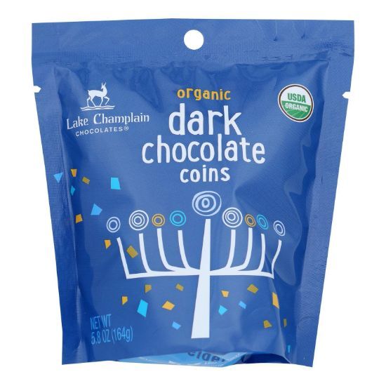 Lake Champlain Chocolates - Dark Chocolate Coin Hanukkah - Case of 12 - 5.8 OZ