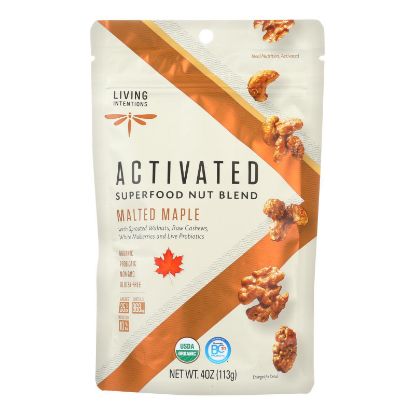 Living Intentions Activated Superfood Malted Maple Nut Blend  - Case of 6 - 4 OZ