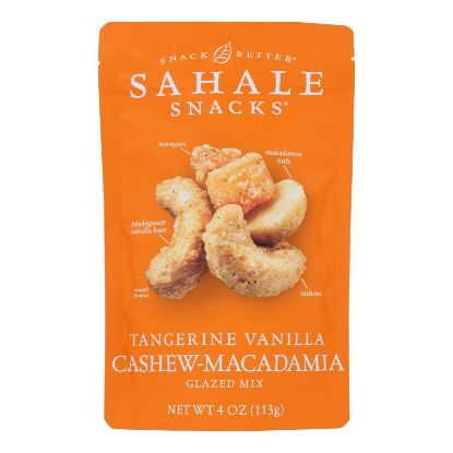 Sahale Tangerine Vanilla Cashew-Macadamia Glazed Snack Mix  - Case of 6 - 4 OZ