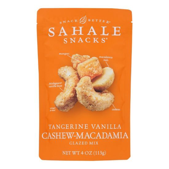 Sahale Tangerine Vanilla Cashew-Macadamia Glazed Snack Mix  - Case of 6 - 4 OZ