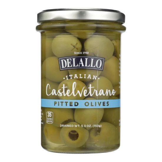 Delallo Castelvetrano Pitted Olives - Case of 6 - 5.3 OZ