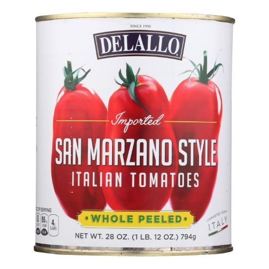Delallo San Marzano Style Italian Tomatoes - Case of 12 - 28 OZ
