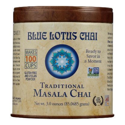 Blue Lotus - Masala Chai Traditional Tin - Case of 6 - 3 OZ