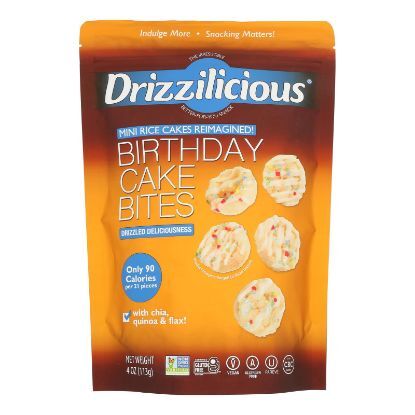Drizzilicious - Rice Crisp Mini Bday Cake - Case of 12-4 OZ