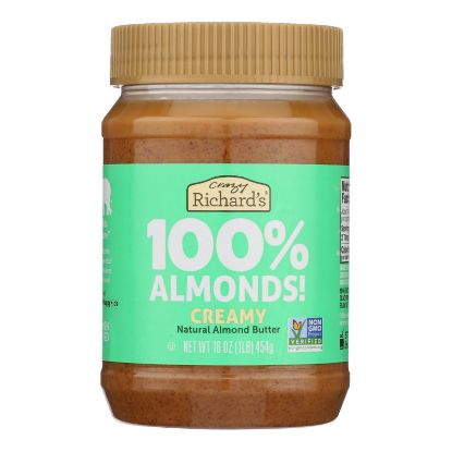 Crazy Richards - Almond Butter 100% Almond - Case of 6 - 16 OZ