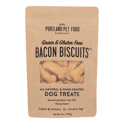 Portland Pet Food Company - Dog Treats Bacon Biscuits - Case of 6-5 OZ