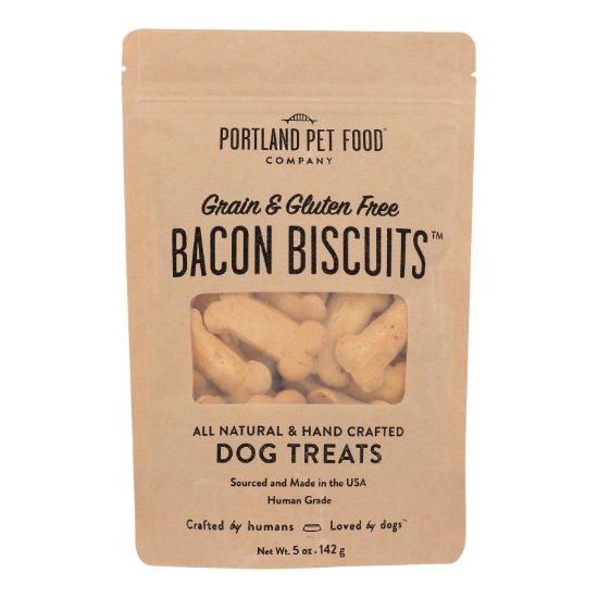Portland Pet Food Company - Dog Treats Bacon Biscuits - Case of 6-5 OZ