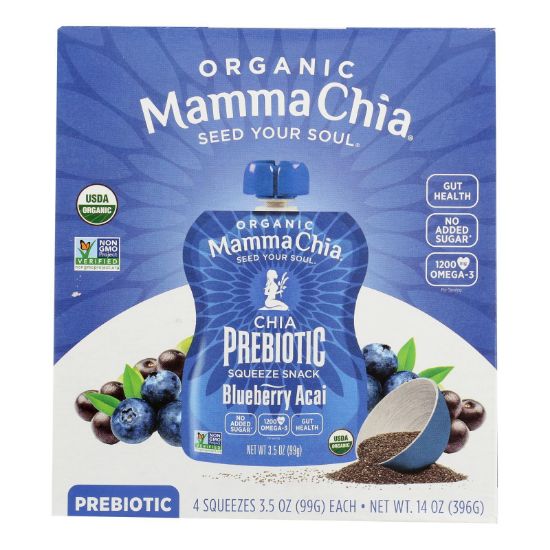 Mamma Chia - Chia Squeeze Bberry Acai - Case of 6 - 4/3.5 OZ