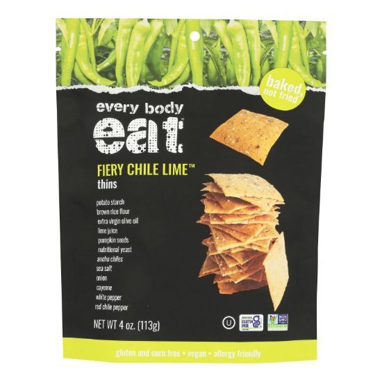 Every Body Eat - Snack Thins Fiery Chil Lime - Case of 6-4 OZ