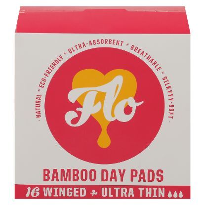 Flo - Pads Day Bamboo W/wings - CS of 8-16 CT