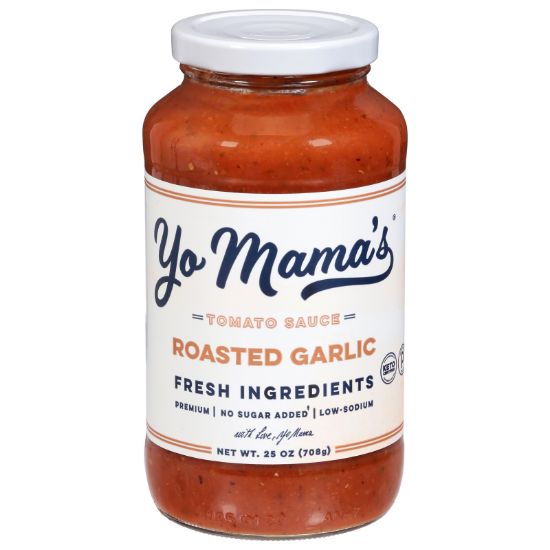 Yo Mama's Foods - Pasta Sauce Rstd Garlic - CS of 6-25 OZ