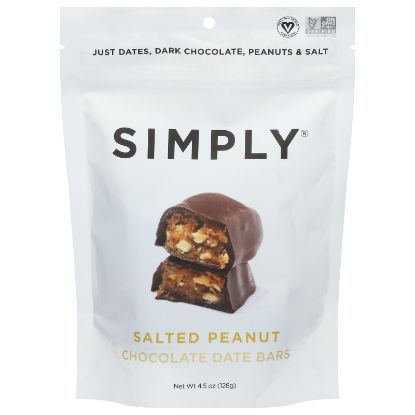 Simply Gum - Date Bars Choc Sltd Pnut - CS of 6-4.5 OZ