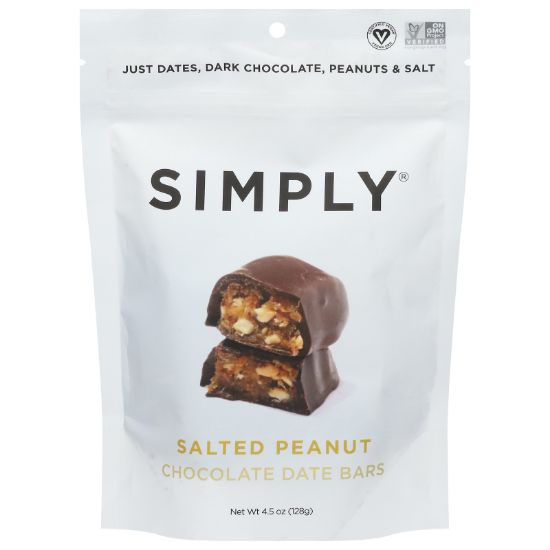 Simply Gum - Date Bars Choc Sltd Pnut - CS of 6-4.5 OZ