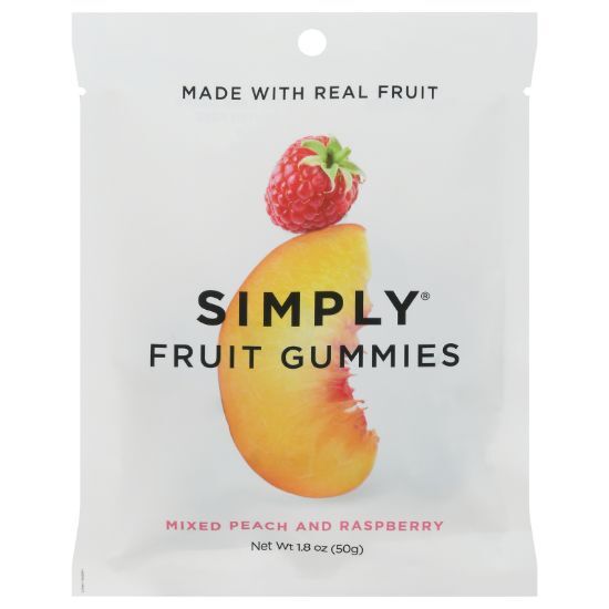 Simply Gum - Fruit Btes Pch&raspberry - CS of 8-1.8 OZ