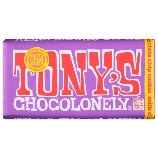 Tony's Chocolonely - Bar Milk Cchip Cookie - CS of 15-6.35 OZ