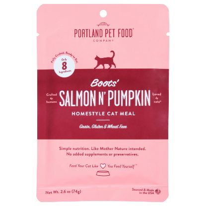 Portland Pet Food Company - Cat Meal Salmon N Pumpkin - CS of 12-2.6 OZ