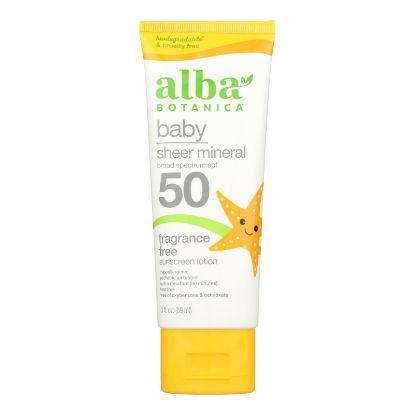 Alba Botanica - Sunscreen Lotion Mineral Baby SPF50 - 1 Each-3 Fluid Ounces