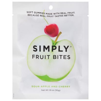 Simply Gum - Frt Bites Sour Apl Cherry - CS of 8-1.8 OZ