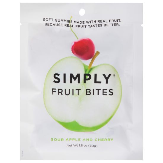 Simply Gum - Frt Bites Sour Apl Cherry - CS of 8-1.8 OZ