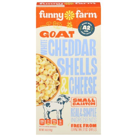 Funny Farm - Mac N Chs Wht Chd Goat - CS of 8-6 OZ
