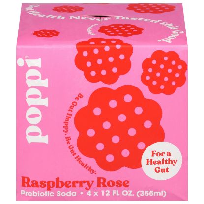 Poppi - Prebio Soda Rasp Rose - CS of 6-4/12 FZ