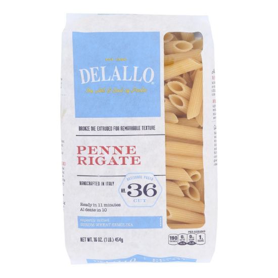 Delallo - Pasta Penne Rigate #36 - CS of 8-16 OZ