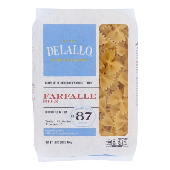 Delallo - Pasta Farfalle #87 - CS of 8-16 OZ