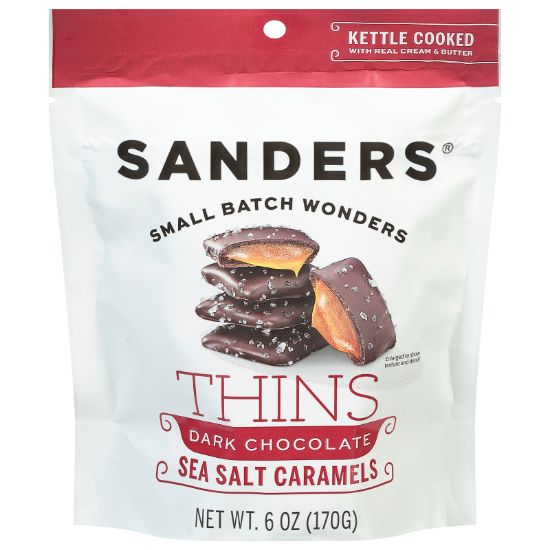 Sanders - Dark Choc Sslt Crml Thins - CS of 6-6 OZ
