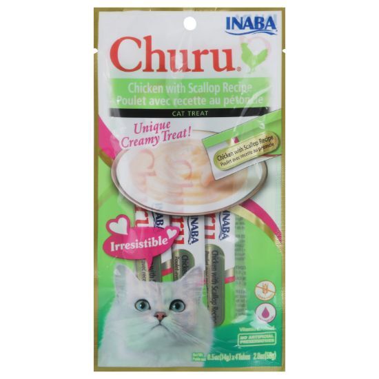 Inaba - Cat Churu Puree Chicken Scalp - Case of 8-2 Ounces