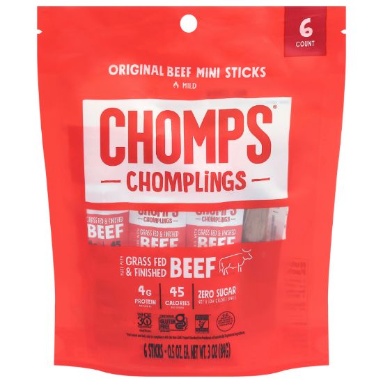 Chomps - Beef Sticks Mini Original - CS of 10-3 OZ