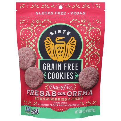Siete - Cookies Fresas Con Crema - CS of 10-4.5 OZ