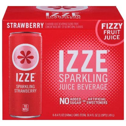 Izze - Can Sparkling Strawberry - CS of 4-6/8.4 FZ