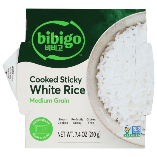 Bibigo - Rice White Sticky Cooked - CS of 6-7.4 OZ
