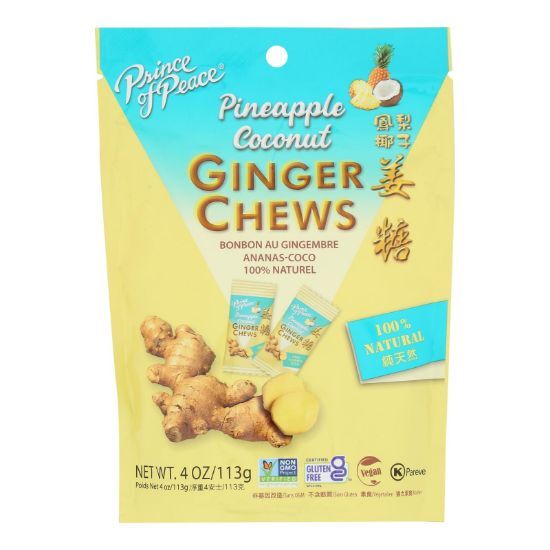 Prince Of Peace - Ginger Chews Pineap Cnut - EA of 1-4 OZ