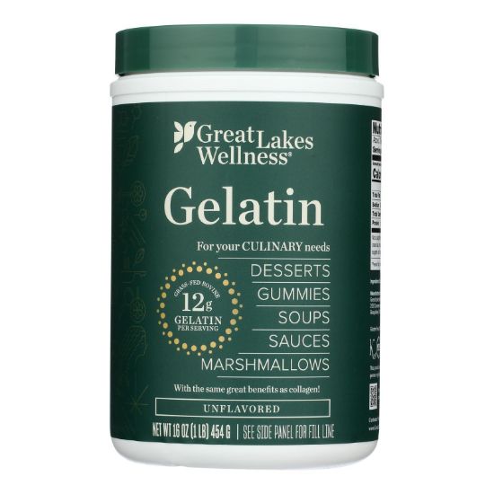 Great Lakes Wellness - Culinary Gelatin Unflav - EA of 1-16 OZ