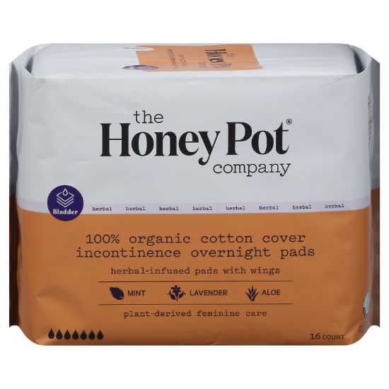 The Honey Pot - Pad Incont Herbal Ovrnt - EA of 1-16 CT