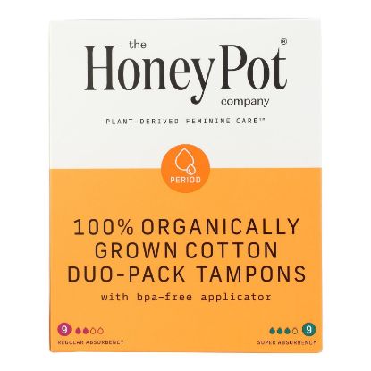 The Honey Pot - Tampon Duo-pck App Unscnt - EA of 1-18 CT